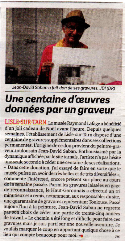 Don d'une centaine d'œuvre au musée Lafage