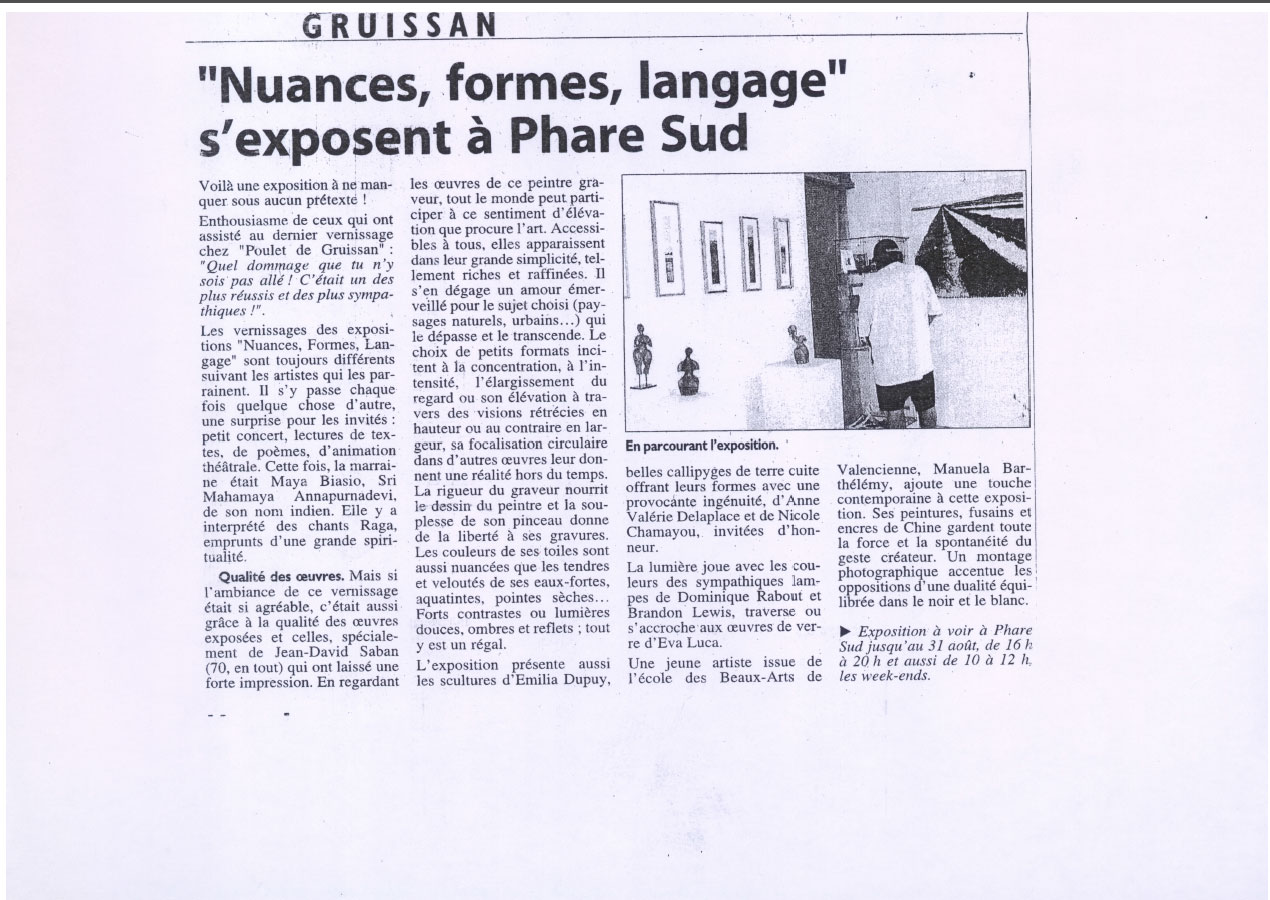 "Nuances, Formes, Langages" s'exposent à Phare Sud