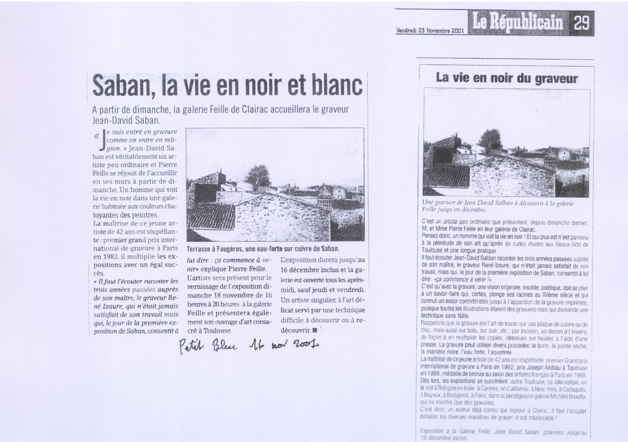 Saban, la vie en noir du graveur