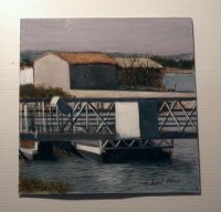 Cabanes - Acrylique sur papier - 20x20